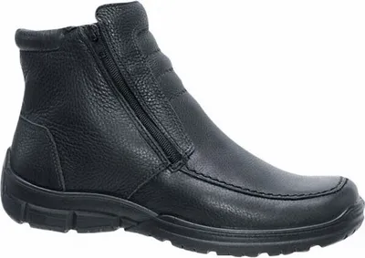 Jomos Herren Leder Lammfell Stiefel schwarz, Extra Weite,