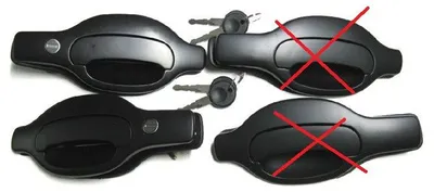 Immagine prodotto di Maniglia per porta, 4 pezzi, con serratura, per lato sinistro/destro, anteriore, per VW Golf 1, 2, Jetta, design originale