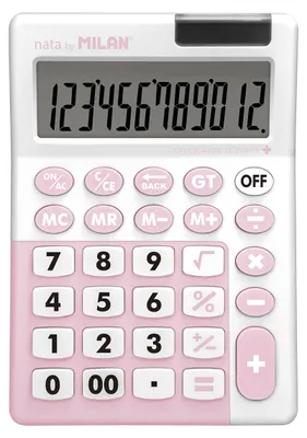 Image de Milan 151812IBGPBL, Calculatrice simple de bureau, 12 chiffres/digits, pile/solaire, rose