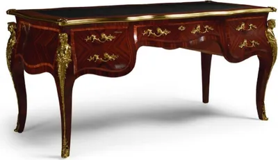 Produktbild von Casa Padrino Luxus Barock Schreibtisch mit 5 Schubladen Dunkelbraun / Schwarz / Gold - Prunkvoller handgefertigter Massivholz Bürotisch - Barock Büromöbel - Luxus Qualität - Italy