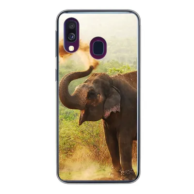 Produktbild von MuchoWow® Handyhülle Schutzhülle Hülle für Samsung Galaxy A40 Elefant - Tiere - Wald - Bäume Silikon Softcase Handy Hülle - Handy-Tasche