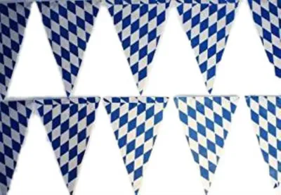 Produktbild von HAAC Wimpelkette Bayern blau-weiß Rautenmuster Bierfest Feste Oktoberfest 10 m