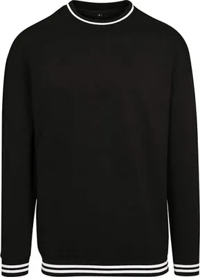 Produktbild von Build Your Brand - "College" Sweatshirt Rundhalsausschnitt für Herren RW7649 (L) (Schwarz/Weiß)