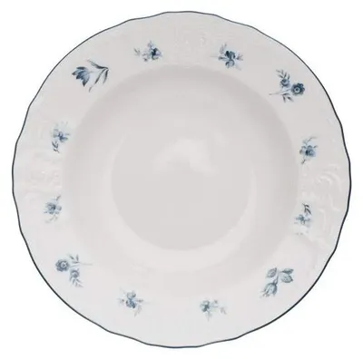 Produktbild von Thun 1794 Tiefer Teller, Tschechisches Porzellan, Bernadotte, 23 cm, blaue Rosetten, Thun