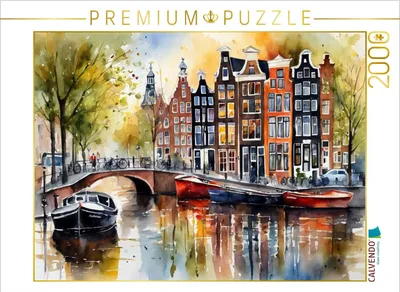 Produktbild von CALVENDO Puzzle Gracht in Amsterdam | 2000 Teile Lege-Größe 90x67cm Foto-Puzzle für glückliche Stunden