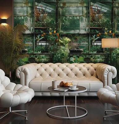 Productafbeelding van Profhome 790166-GU Fotobehang floral mat groen bruin 1,59 m x 2,8 m