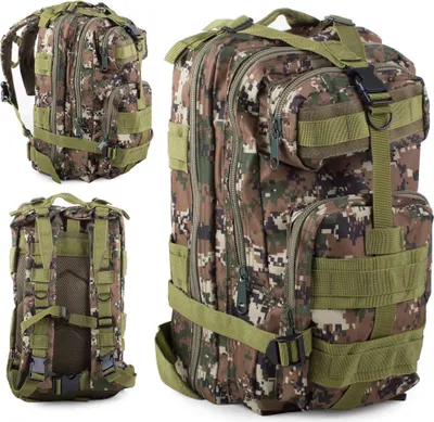 Produktbild von Rucksack Militär BW Wanderrucksack Digital Woodland Grün Kampfrucksack Trekking Camping Bundeswehr 30L