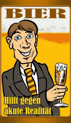 Produktbild von vianmo Holzschild 30x20 cm Alkohol Bier hilft gegen akute Realität