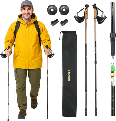 Obrázek produktu pro Hole Outtec® Hiking, Nordic Walking - 70-135cm - Ultralehké trekingové hole pro muže a ženy - Hiking, trekking - Anti-shock, teleskopické