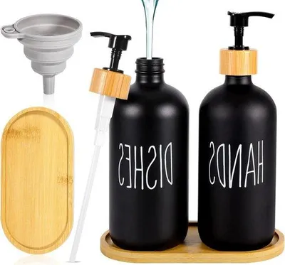Obrázek produktu pro 500ml černý dávkovač mýdla do kuchyně a koupelny