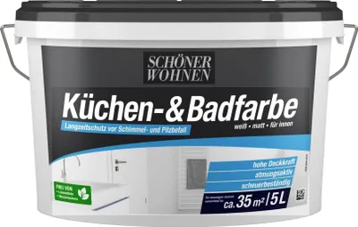 Produktbild von Schöner Wohnen Küchen- & Badfarbe Schutzanstrich weiß matt 5 L