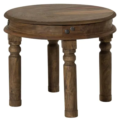 Produktbild von MASSIVMOEBEL24 Couchtisch Sheesham rund Ø 60 cm grau geölt LEEDS #05