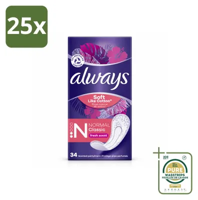 Produktbild von 25 x Always DailyFresh Slipeinlagen Normal - Vorratspackung - 25 Stücke