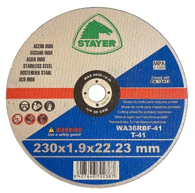 Immagine prodotto di Mola da taglio per metalli STANDARD T41, Ø 230 x 1,9 x 22,23 mm, STAYER