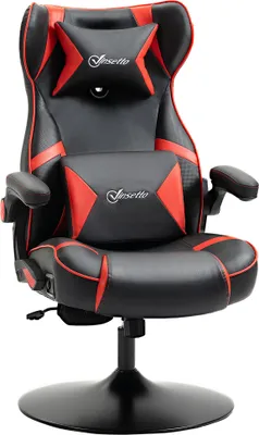 Immagine prodotto di Sedia da gaming regolabile in altezza, con funzione reclinabile, altoparlanti, supporto lombare e cervicale, rivestita in ecopelle