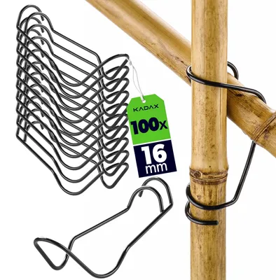 Image de KADAX Attaches pour tuteurs Ø 16 mm, 100 pièces, boucles de fixation en acier pour tuteurs en bambou, attaches pour bambou permettant une fixation solide des tuteurs dans la serre