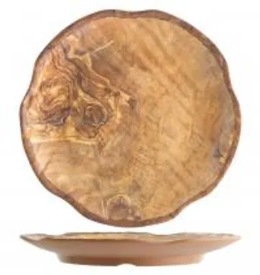 Immagine prodotto di H&H Piatto In Melamina Tondo Decoro Legno Cm25,5