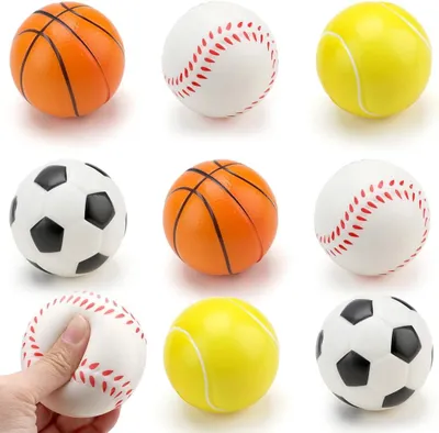 Immagine prodotto di Palline antistress - Set da 8 - Mini palline sportive - Palline antistress per bambini e adulti - Palline per ridurre lo stress