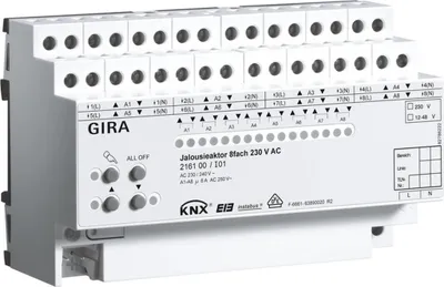Zdjęcie produktu dla Siłownik żaluzjowy GIRA 8-kanałowy 230VAC 216100 KNX/EIB REG