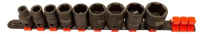 Immagine prodotto di Set bussole esagonali a impatto 1/2", 10–27 mm, 9 pezzi Kroftools