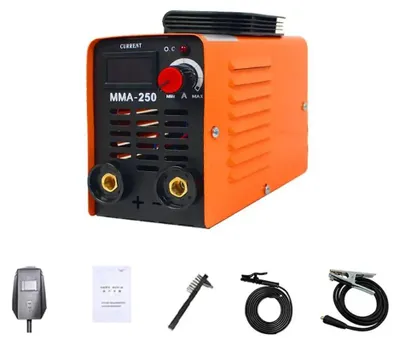 Produktbild von MMA 250 Schweißgerät - MMA Inverter Schweißmaschine - LCD Anzeige - Hot Start - Tragbar - Mit Werkzeugkoffer - EU Stecker 220V