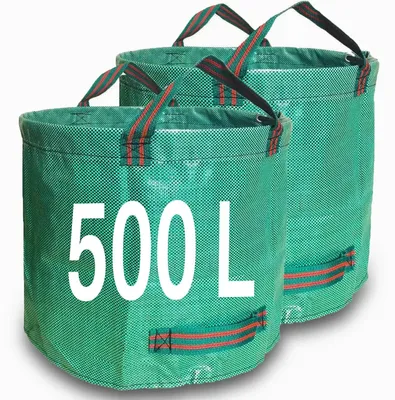 Produktbild von Laubsäcke Garten - Gartensack 500 l 2er Set - Wiederverwendbar - Schwerlast Kunststoff - Reißfest - Für Gartenabfall