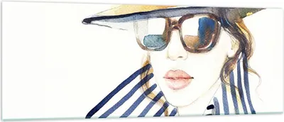 Produktbild von Bilder auf glas - Frau Gesicht Lippen - 140x50cm - Glasbilder - Wandbilder - Kunstdruck - zum Aufhängen bereit - Wanddekoration aus Glas - Glas Bilder - Wandbild auf Glas - Einteilig - GAB140x50-3957