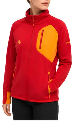 Productafbeelding van Dames fleecejas NIzas Ascara, rood, met doorlopende rits, maat XL