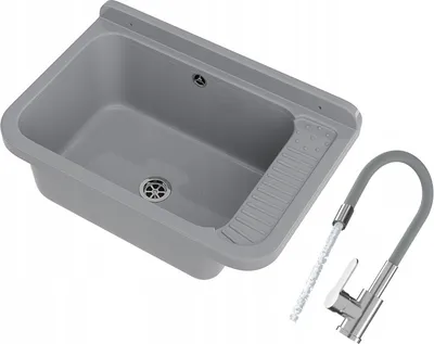 Obrázek produktu pro Granitan | dřez A - šedý - vysoce kvalitní materiál - ideální pro garáž a dílnu