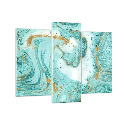 Produktbild von Bilder auf glas - Abstraktion blau Wasser modern - 130x100cm - Glasbilder - Wandbilder - Kunstdruck - zum Aufhängen bereit - Wanddekoration aus Glas - Glas Bilder - Wandbild auf Glas - GCB130x100-2937
