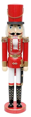 Nussknacker Soldat, rot metallic, klassisch, ca. 50 cm