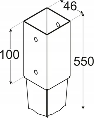 Zdjęcie produktu dla Stopa kolumny 45, PSG 45/550, 46x550x1,5 / opakowanie 1 szt.