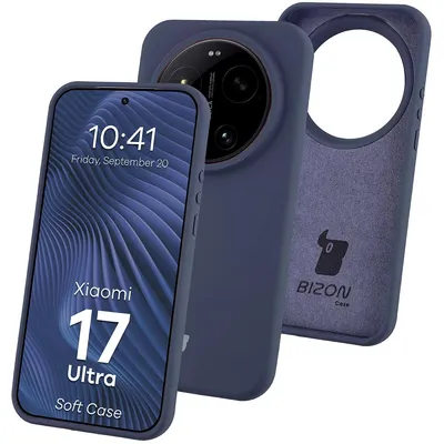 Produktbild von Silikon Handyhülle für Xiaomi 17 Ultra, Bizon Soft Case, Dunkelblau