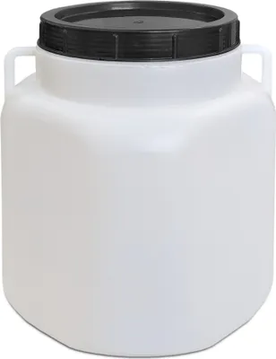 Produktbild von plasteo® 30 Liter Weithalsfass eckig mit Deckel und Griffen, Lebensmittelecht und BPA-Frei Gepäcktonne Sauerkrautfass Futtertonne Universalfass