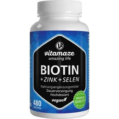 Obrázok produktu pre Biotín 10 mg tablety s vysokou dávkou + zinok + selén 480 ks