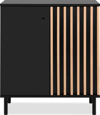 Produktbild von finori Monza 01D Kommode, schwarz / Nachbildung Artisan Oak Maß: B x H x T ca. 80 x 90 x 40 cm