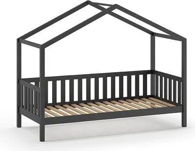 Produktbild von FURNLUX Hausbett Dallas Grau 90x200cm / Hauptfarbe: Grau / Abmessungen: 97 x 211 x 170 cm