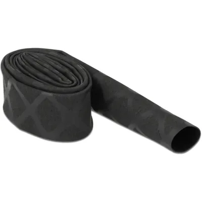 Produktbild von DeLOCK Schrumpfschlauch X-Muster rutschfest 1 m x 15 mm schwarz, Schrumpfschlauch, Schwarz, Polyolefin, 100 cm, 1,5 cm, 1 Stück(e)