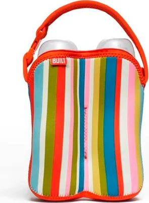 Zdjęcie produktu dla BUILT Bottle Buddy - Termoopakowanie do butelek podwójne (Baby Pink Stripe)