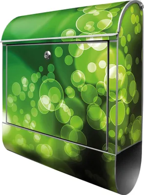 Zdjęcie produktu dla banjado design skrzynka na listy stalowa srebrna z przegrodą na gazety malowana proszkowo "Lichtspiel" 38x46x12,5cm & 2 klucze - Skrzynka pocztowa A4 z materiałem montażowym [BK 10283]