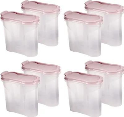 Produktbild von Gewürzdosen 300ml  8er Pack - Rosa - Aufbewahrungsboxen für Gewürze - Luftdichte Schüttdose aus BPA freien Kunststoff, Vorratsdose mit Deckel
