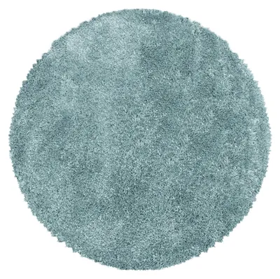 Productafbeelding van Ayyildiz Hoogpolig vloerkleed, blauw, 200 cm rond, shaggy, zacht, geschikt voor de slaapkamer