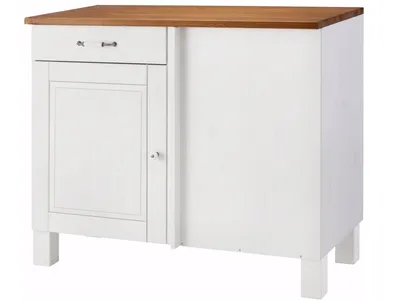 Produktbild von Eckschrank in Weiß / Honigkiefer