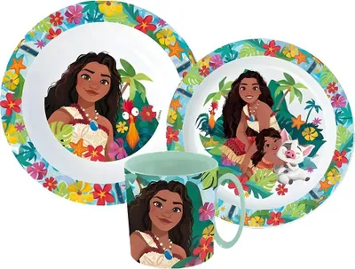 Produktbild von Disney Vaiana Kinder Geschirr-Set 3 tlg Teller Schüssel Becher 350ml