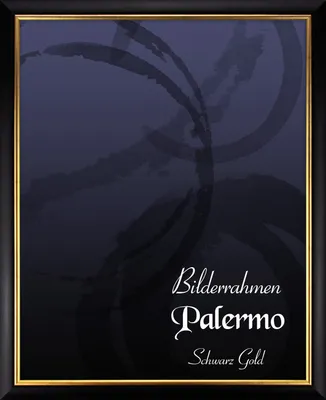 A framed picture with decorative brush strokes and text.
