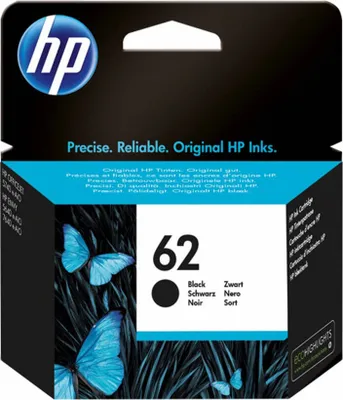 Immagine prodotto di HP Cartuccia originale inchiostro nero 62 - Resa standard - Inchiostro a base di pigmento - 4 ml - 200 pagine - 1 pz