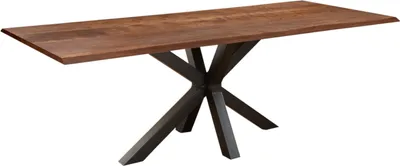 Produktbild von Esstisch Baumkante massiv Akazie nussbaum 300 x 100 schwarz SPYRO