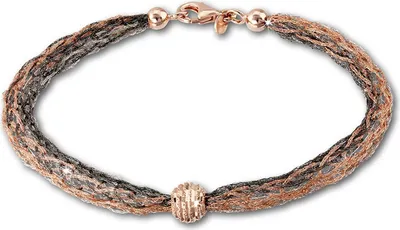 Produktbild von SilberDream 20,5cm Armband Kugel schwarz rosevergoldet Damen Schmuck D2SDA1001E