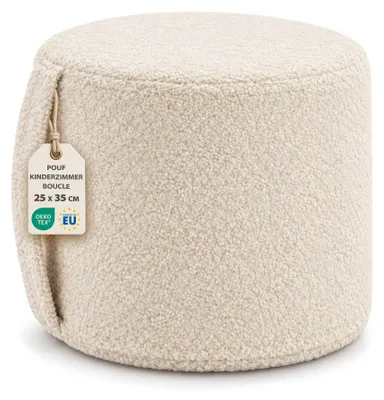 Produktbild von Kindersitz, Hocker, rund, gepolstert, weich, 35x35 cm, Creme-Farbe