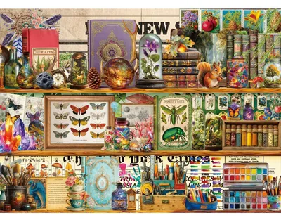 Image de Puzzle de 1000 pièces, thème : bibliothèque fantastique, dimensions : 70 x 50 cm, à partir de 14 ans